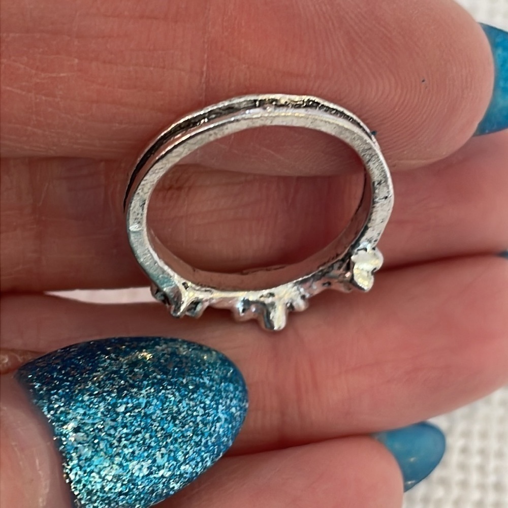 💐5/25 flower simple band silver tone statement ring - Picture 6 of 7